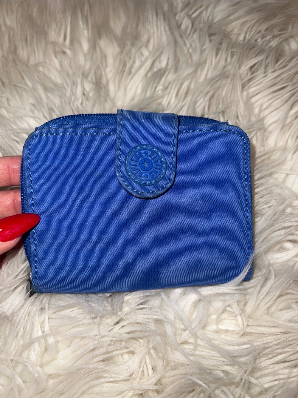 Kipling Cobalt Blue Small Zip Wallet with Snap